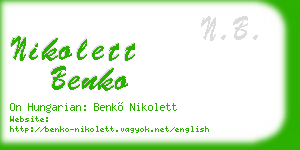 nikolett benko business card