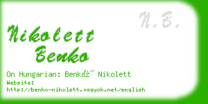 nikolett benko business card